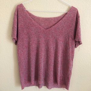 pink raw hem tee